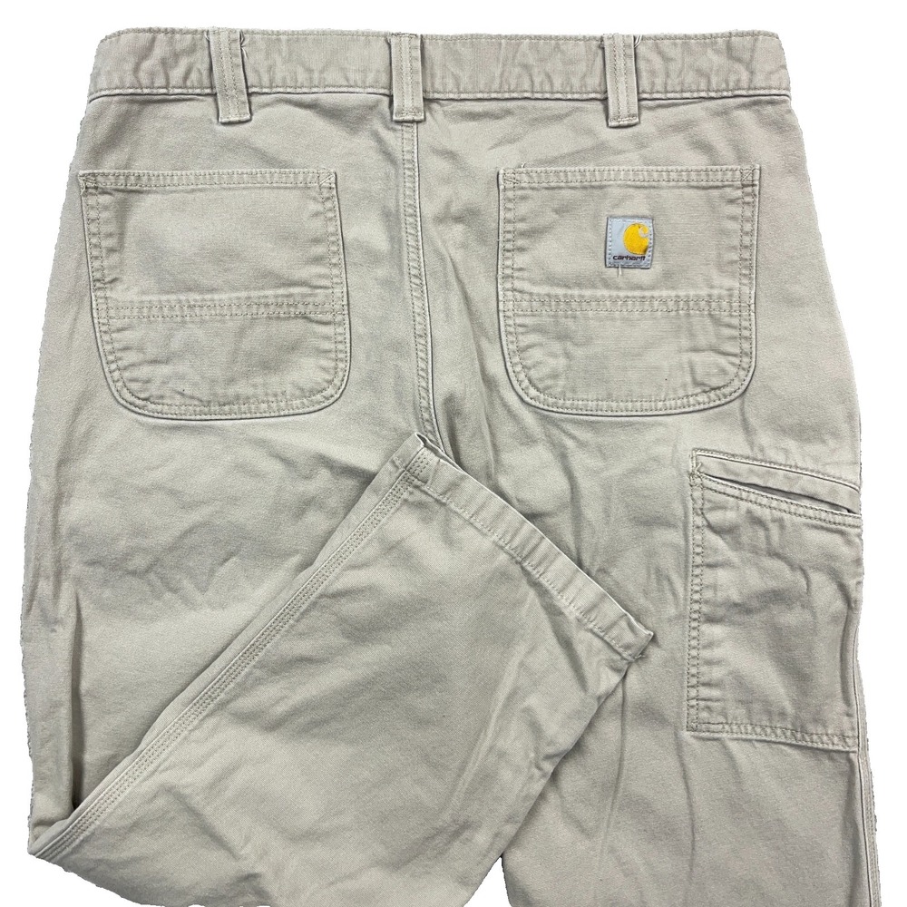 Carhartt Pants Men 36x28 Tan Rugged Flex Relaxed Fit Straight Duck Canvas Work